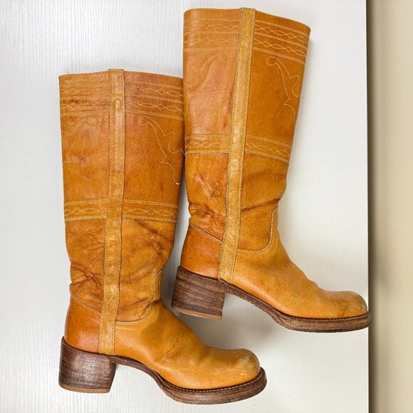 Rare Vintage Frye 8171 Black Label Campus Stitching Horse Boots 70’s - Picture 6 of 15